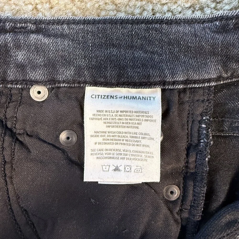 Citizens of Humanity Rocket Mid Rise Skinny Jeans Womens Size 26 Black Gray F681